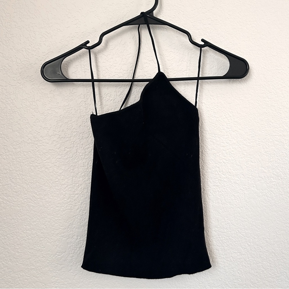 Zara Ribbed Tank Top Black Size Small